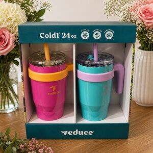 reduce 24 oz Insulated Tumbler Set - Pink & Teal